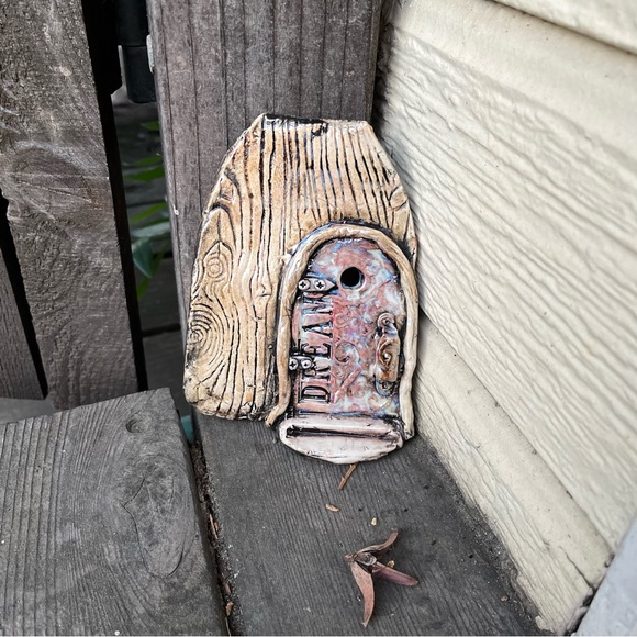 Handmade Ceramic Wallhanging Of Tree Doorway With Words Dream - Picture 2 of 10